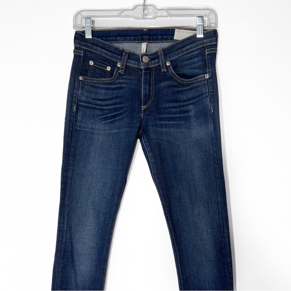 Rag & Bone Medium Wash Low Rise Full Length Ankle Skinny Jeans Size 26 - Picture 7 of 9